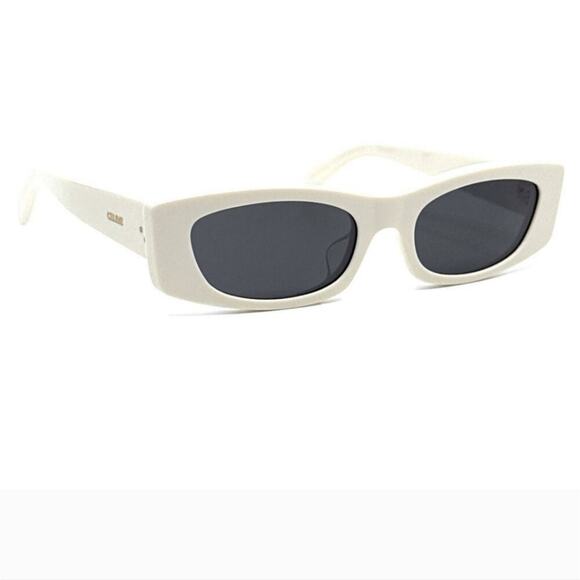 NWT$440 CELINE CL40245U 25A Shiny White 55-19-135 Sunglasses AUTHENTIC main image 14
